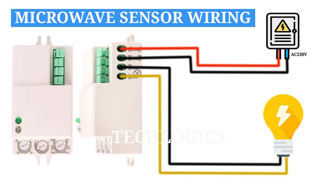 Microwave human Body Motion Detector Load-Light wiring connection Diagram