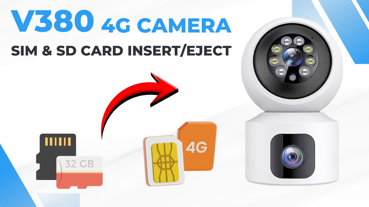 How to Insert a 4G SIM Card and microSD Card in the V380 Smart Indoor Pan & Tilt Security Camera – Step-by-Step Guide